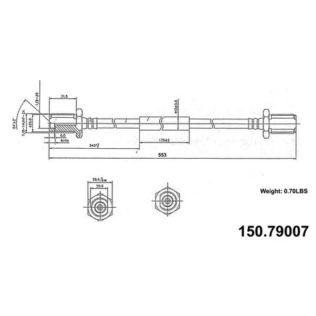 Centric Parts Brake Hose, 150.79007 150.79007